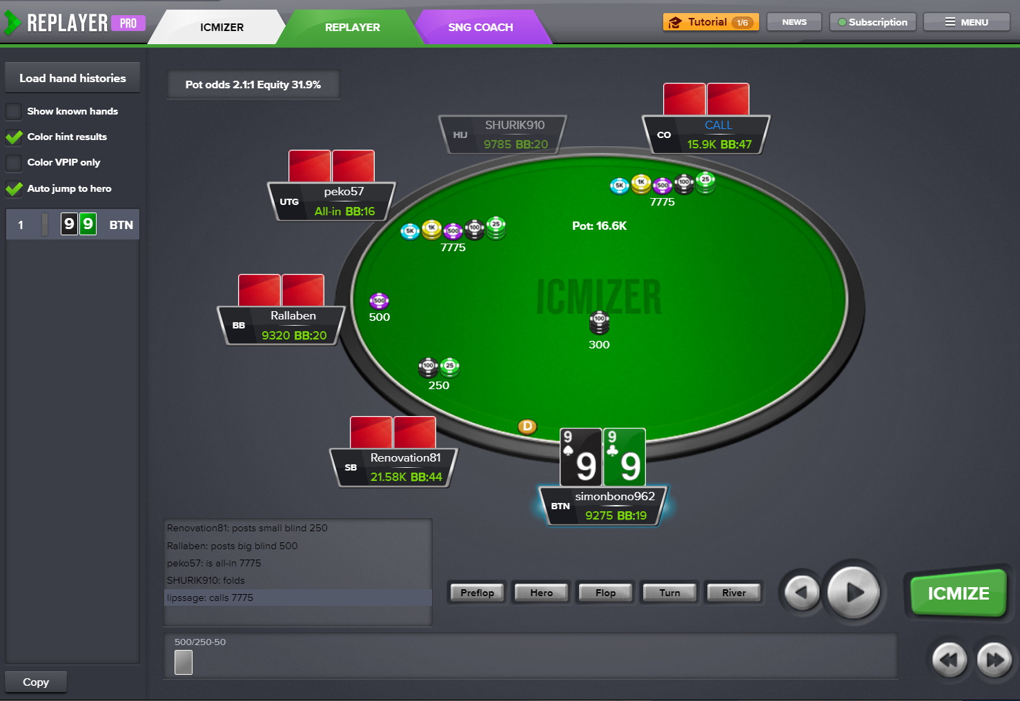 ICMIZER hand replayer v3 ICMIZER hand replayer v3