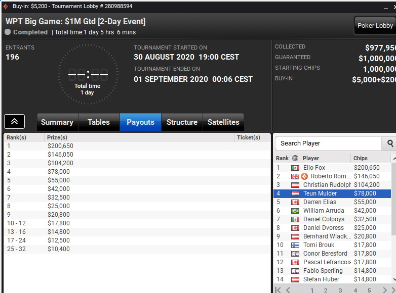 Teun Mulder WPT Big Game Teun Mulder WPT Big Game