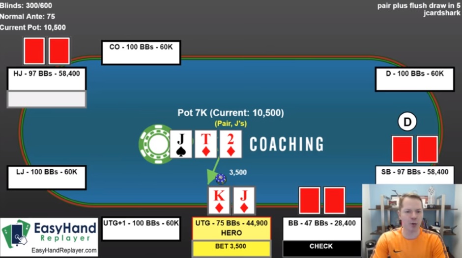 Top Pair met flush draw