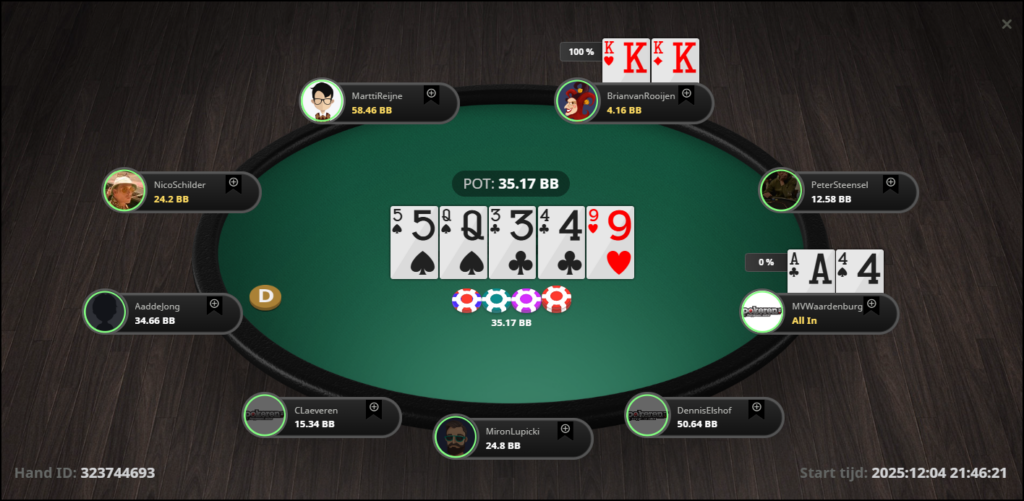 9e 3x pre 4x flop 7bb all in turn call call call