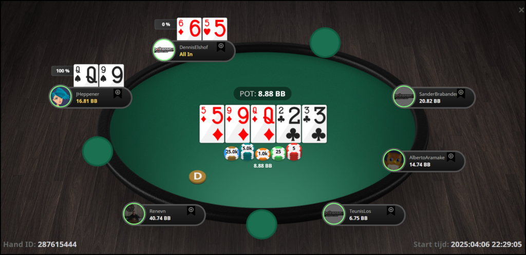 6e flop all in 3bb limp pre
