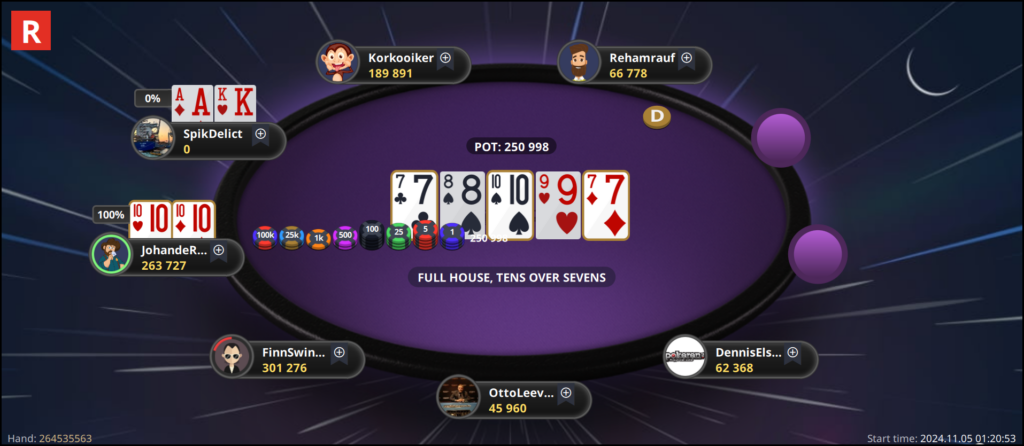 7e flop all in AK TT callt