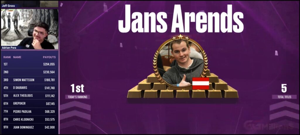 Jans Arends 10K GGMillion High Roller