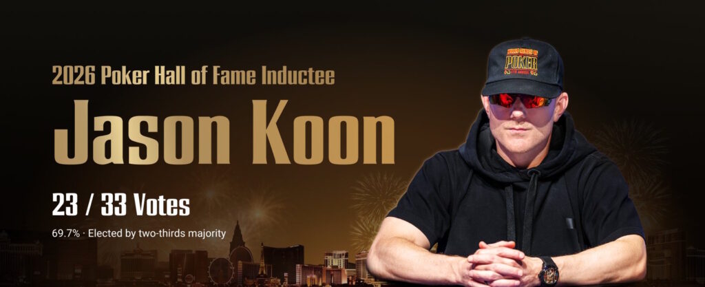 Jason Koon Poker Hall of Fame 2026 puntentelling klein