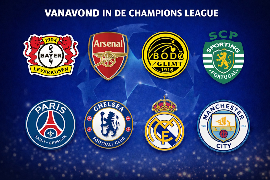 vanavond in de champions league woensdag