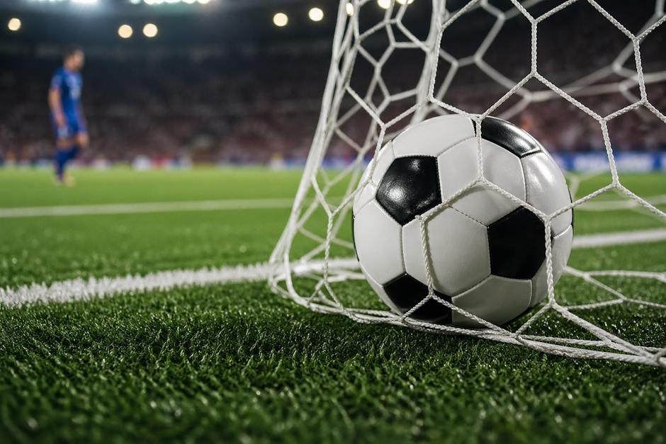 voetbalveld met bal