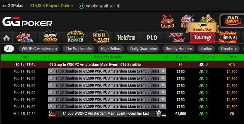 wsop amsterdam sats