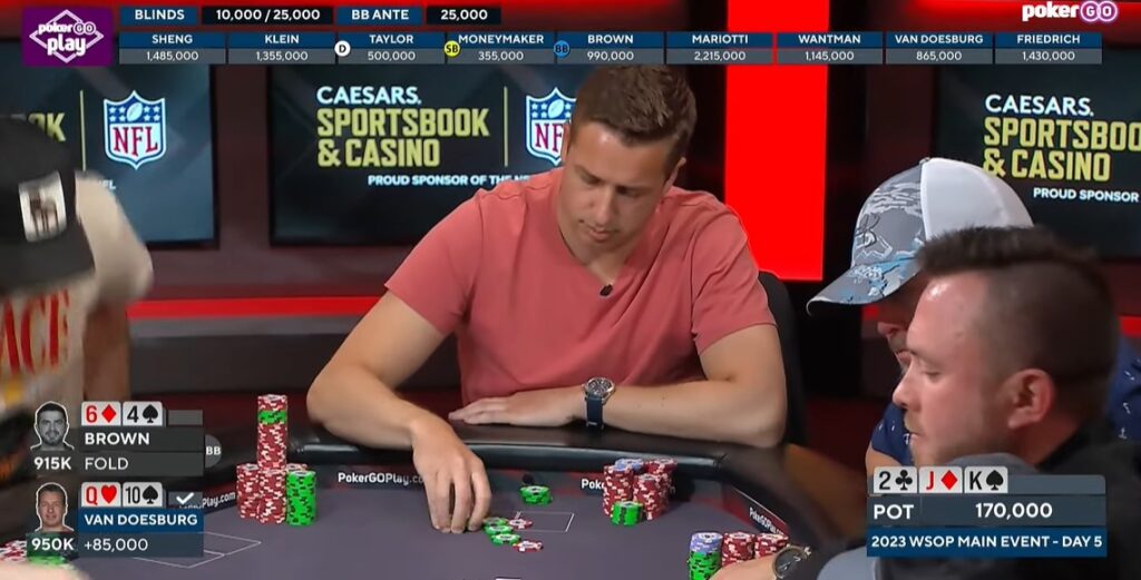 Van Doesburg WSOP MAin 2023