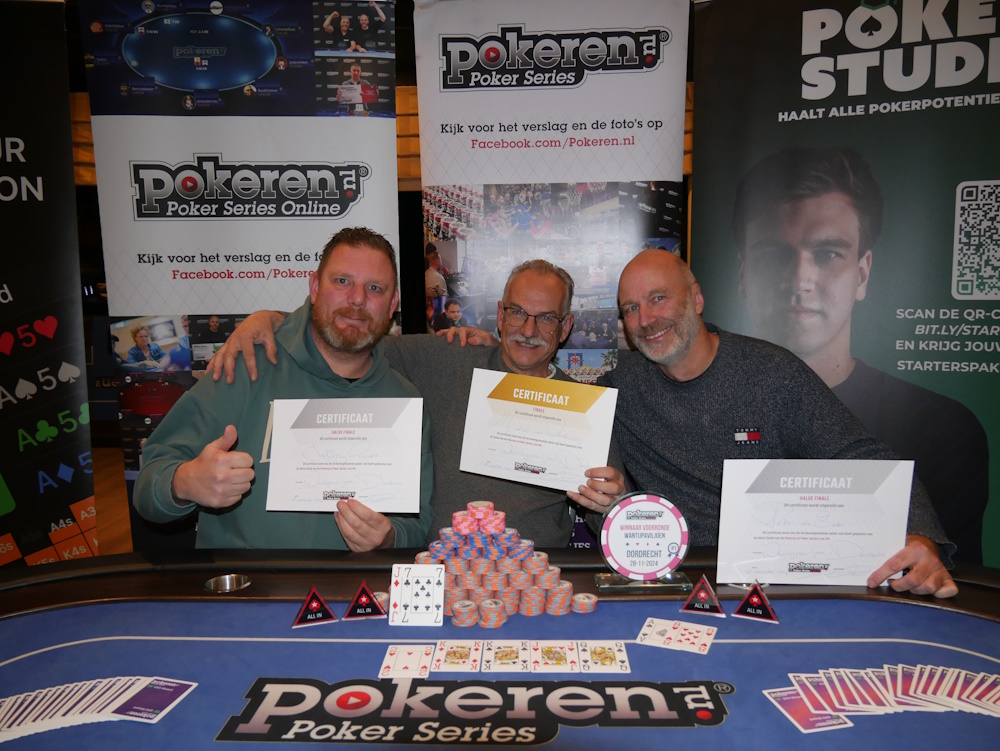 Winnaarsfoto Marcel van Waardenburg Jeffrey Lamers en Peter van Eeden