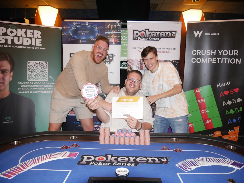 Winnaarsfoto Michael Meijer met rail Tom Vermeulen en Jordy Vos Den Bosch Maaspoort