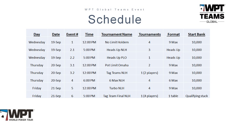 WPTteam schedule