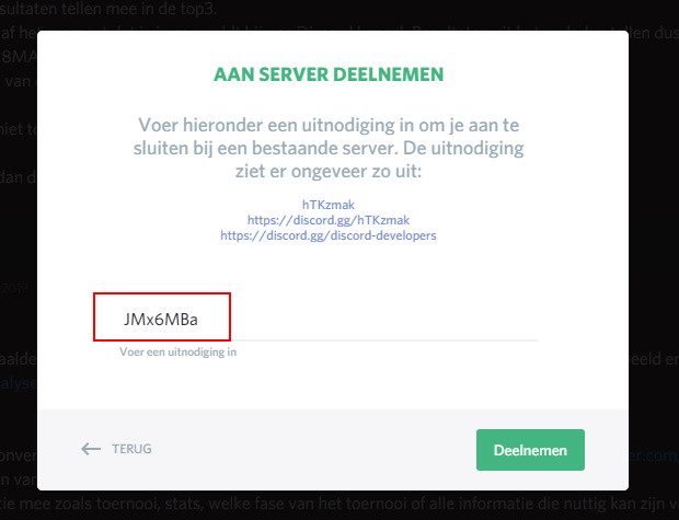 kopieer de code